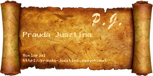 Prauda Jusztina névjegykártya